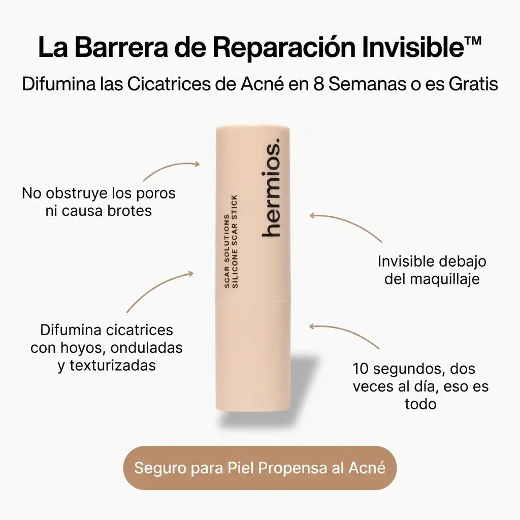 Barrera de reparación invisible para cicatrices de acné
