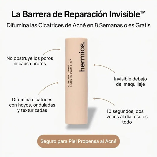 Barrera de reparación invisible para cicatrices de acné