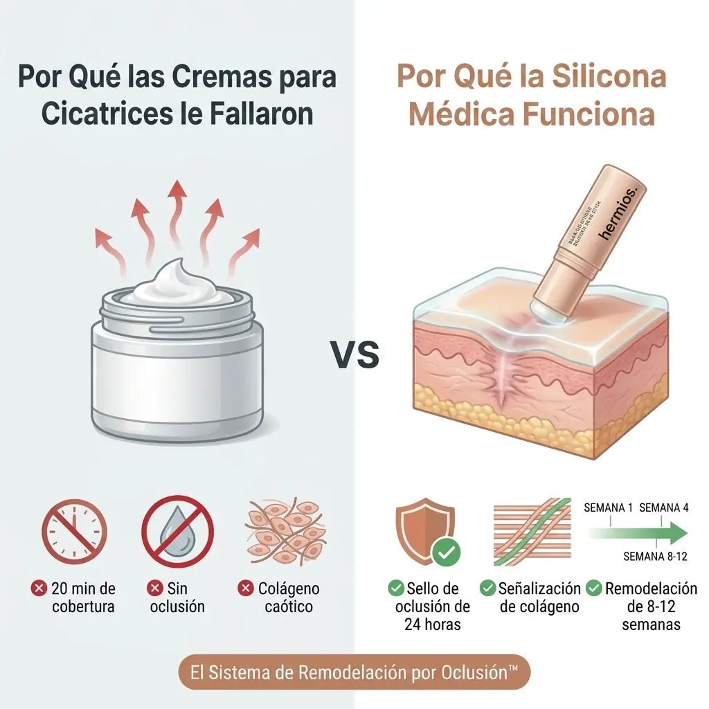 Barrera de reparación invisible para cicatrices de acné