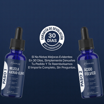 Hermios® GutFlush Kit de Limpieza de Parásitos en 2 Pasos - Detox Herbal Natural para un Intestino Más Limpio y Sano
